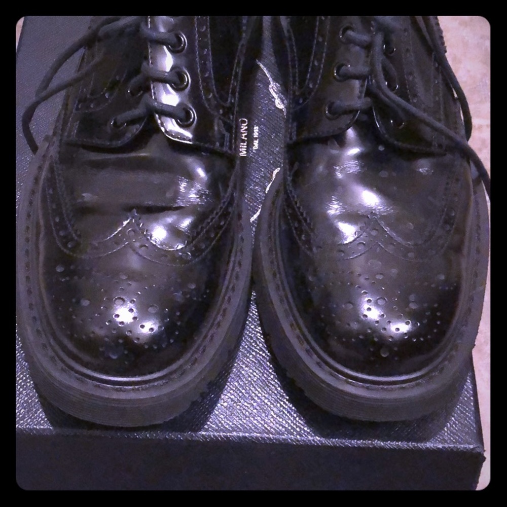 Prada brogue thick sole shoe